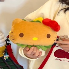 kT猫汉堡单肩斜跨包,乐珩毛绒玩具包厂 kT猫汉堡单肩斜跨包,乐珩毛绒玩具包厂