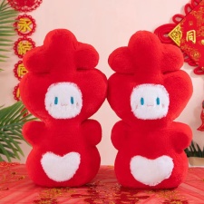 刺绣兔毛喜字一对,梵程玩具厂 刺绣兔毛喜字一对,梵程玩具厂