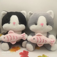 抱鱼小猫,王艳涛毛绒玩具厂 抱鱼小猫,王艳涛毛绒玩具厂