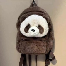 棕色熊猫双肩包,7的网供 棕色熊猫双肩包,7的网供