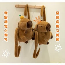 卡皮巴拉精品毛绒水豚双肩包精品毛绒包包