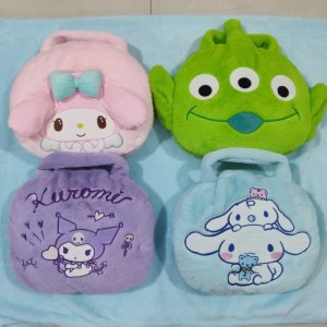 卡通可爱毛绒空调毯办公室午睡毛绒睡毯携带旅行手提毯子包