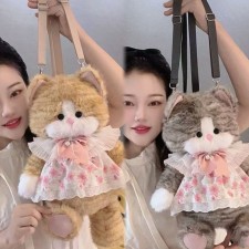 精品儿童宝宝双肩包金貂绒猫猫包