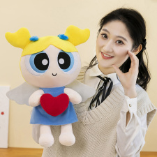 跨境飛天小女警公仔可愛(ài)毛絨娃娃玩偶卡通小飛人毛絨玩具禮物