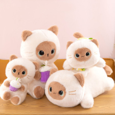 多爱暹罗猫咪趴款公仔毛绒玩具儿童安抚玩偶生日礼物网红爆款超柔