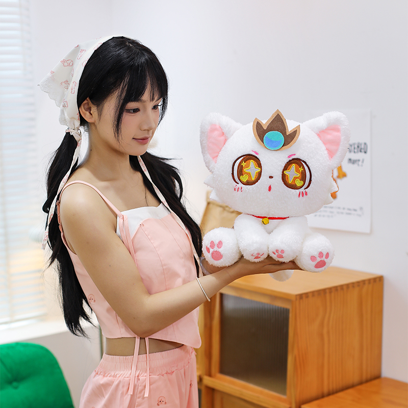 璃花猫动物玩偶可爱送礼物生日床上摆件，国豪玩具网供