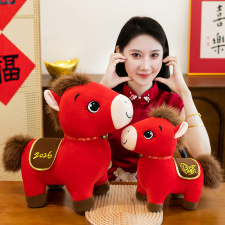 2026马年玩偶小马公仔毛绒玩具生肖马吉祥物摆件公司年会活动礼品