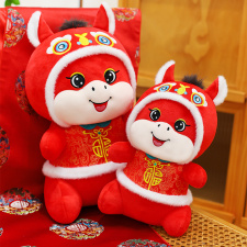 唐装舞狮小马公仔毛绒玩具2026马年吉祥物玩偶生肖马摆件厂家直销