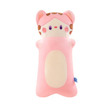 新款瞌睡猫毛绒玩具布娃娃圆柱抱枕床上睡觉夹腿玩偶儿童生日礼物