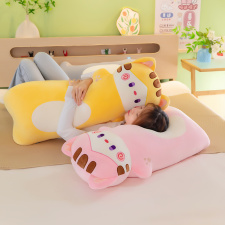 新款瞌睡猫毛绒玩具布娃娃圆柱抱枕床上睡觉夹腿玩偶儿童生日礼物