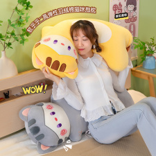 新款瞌睡猫毛绒玩具布娃娃圆柱抱枕床上睡觉夹腿玩偶儿童生日礼物