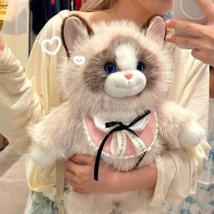 可爱会跑步的布偶猫咪仿真玩偶双肩包毛绒玩具公仔送女生生日礼物，苏杰潮玩网供
